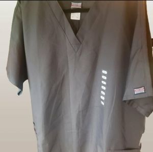 CHEROKEE 2XL GREY/PEWTER V-NECK SCRUB/UNIFORM TOP with Tags 4700